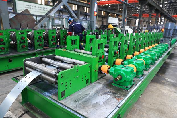 C-section steel roll-forming equipment at the Tianjin factory